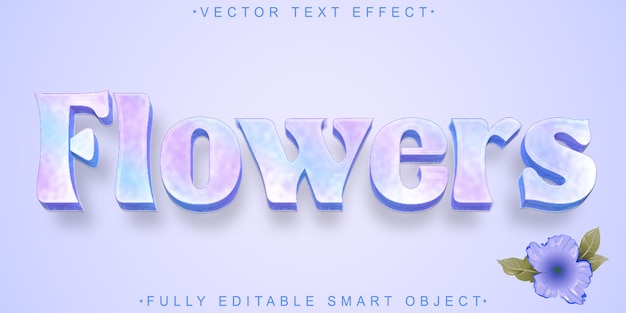 soft cute flowers vector fully editable smart object text effect