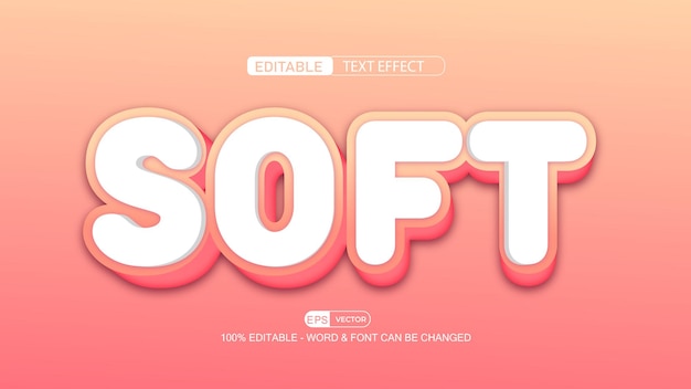 Soft Editable Text Effect Vector 3d Style