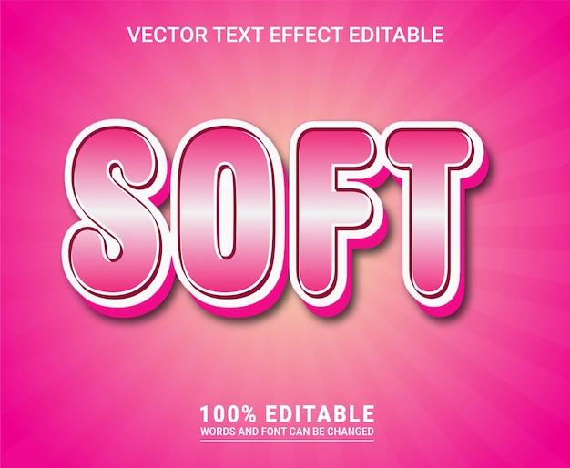 Soft editable text effect vector