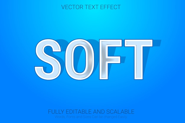 Soft editable text effect with white color text style