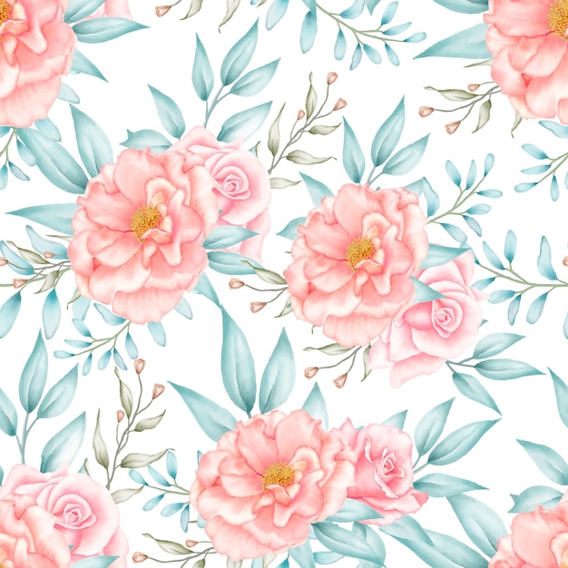Soft Elegant Watercolor Floral seamless pattern