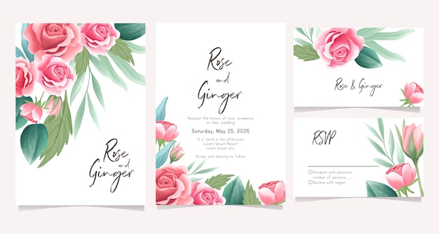 Soft flower theme invitation card template