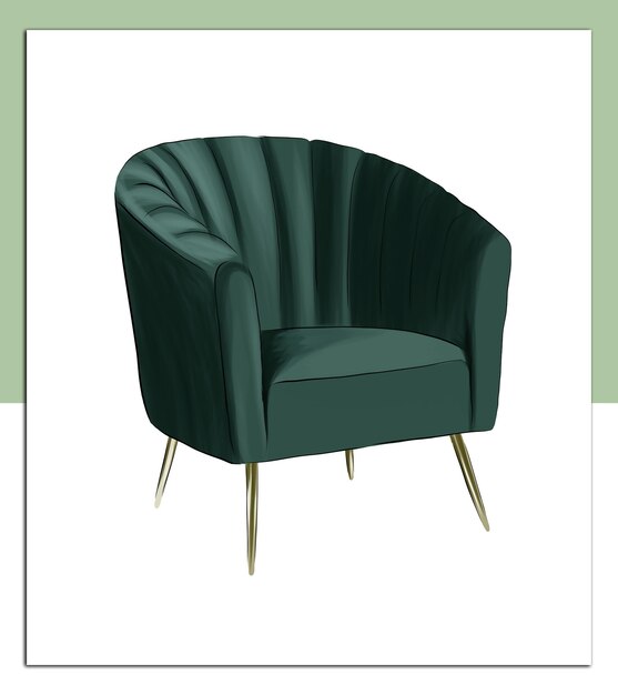 soft green armchair from multicolored paints splash