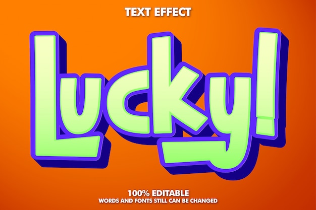 Soft green and blue cartoon text effect