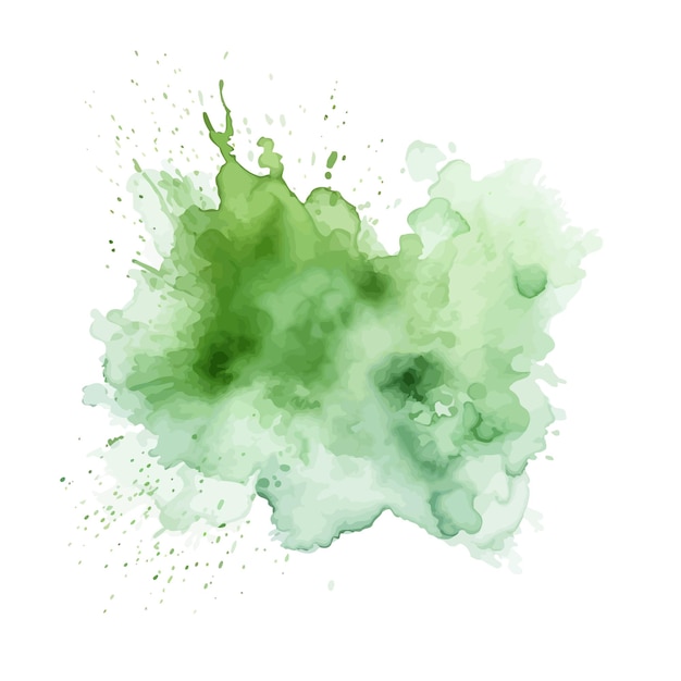 Vector soft green watercolor splash stain background