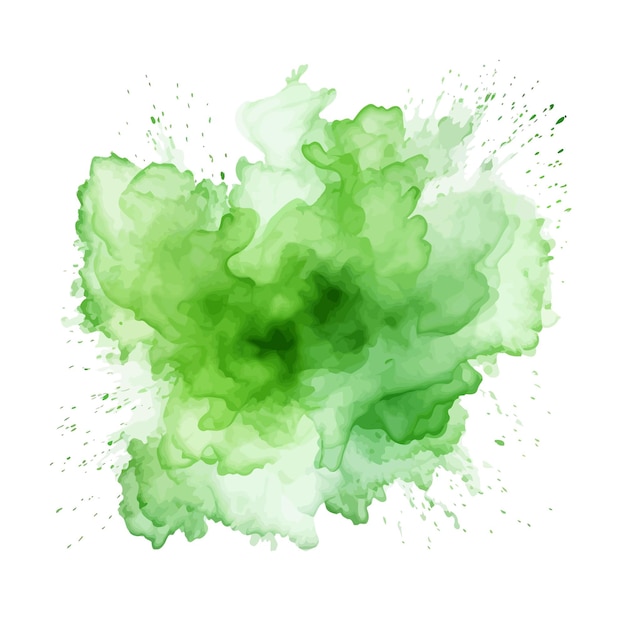 Vector soft green watercolor splash stain background