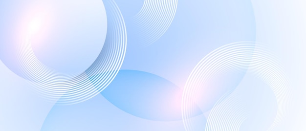 Vector soft light blue abstract background with circular lines