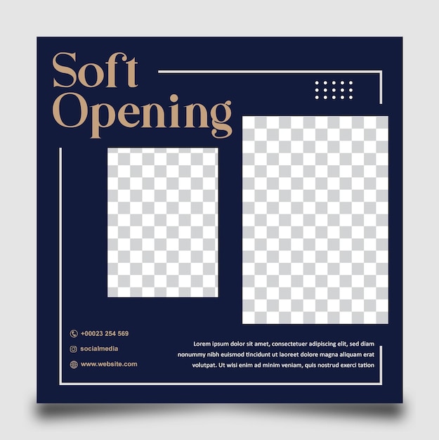 Vector soft opening poster template design