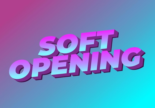 soft opening text effect for digital ads with 3d style