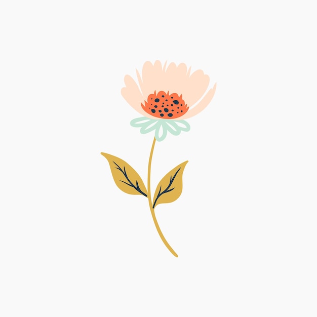 Soft pastel spring flowers illustration