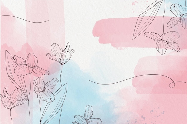 Vector soft pastel wallpaper with flowers