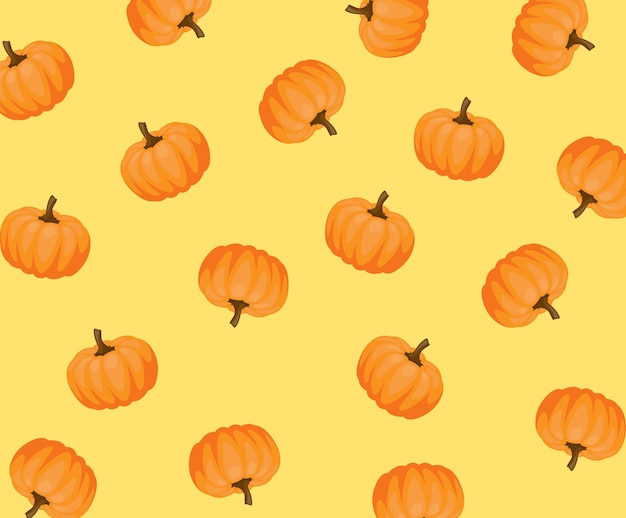 Soft patterned background with pumpkin icon illustration set fruit pattern wrapping paper fabric