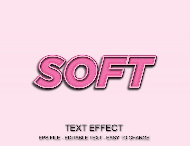 Soft pink editable text effect style