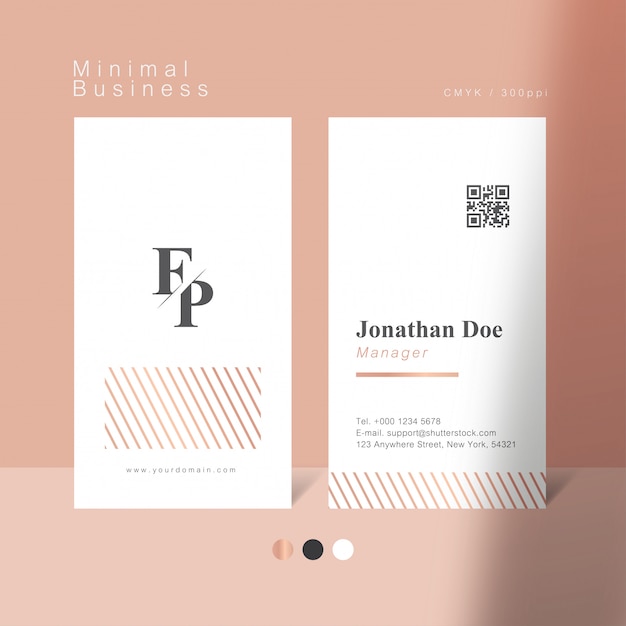 Soft pink minimal business card