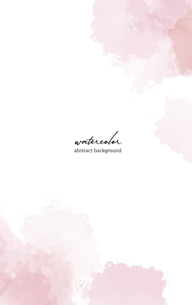 Soft pink watercolor background template vector