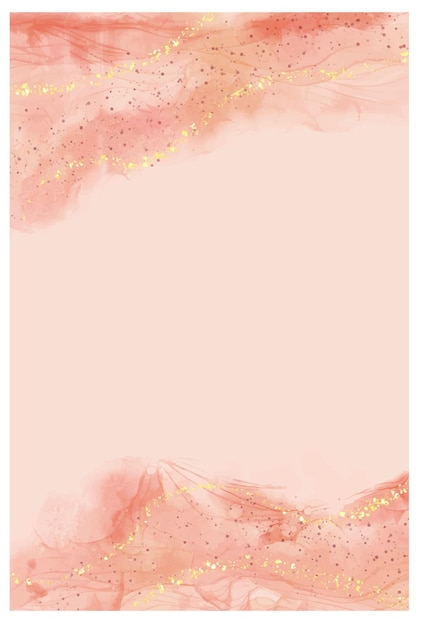 Vector soft pink watercolor ink with sparkling glitter