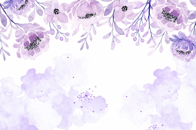 Soft purple floral with watercolor abstract background