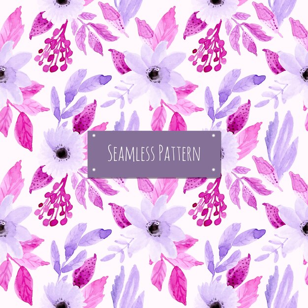 Soft purple pattern with watercolor flower