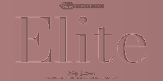 Soft Satin Shadow Elite Moderne Minimal Design Vector Bewerkbare Tekst Effect Template