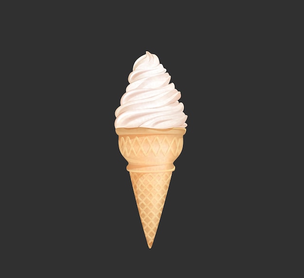 Vector soft serve ice cream isolated on white background