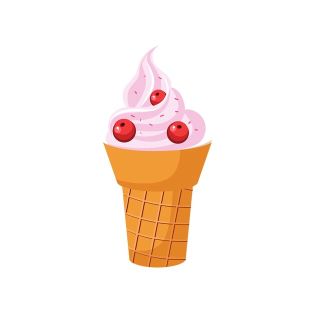 Soft Serve IceCream In Cone Milk Based Product Isolated Icon