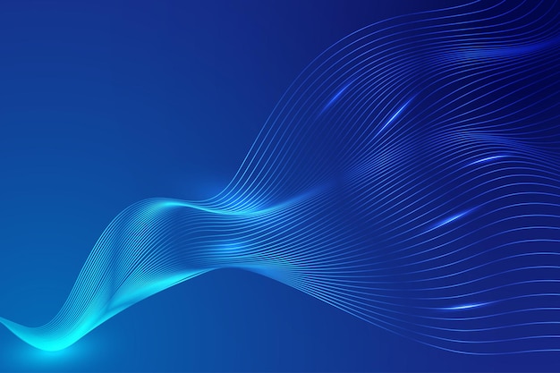 Soft smooth lines of blue flowing abstract background