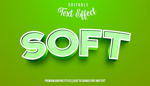 Vector soft style editable text effect