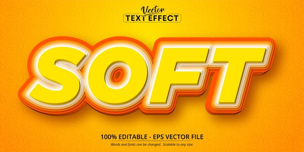 soft text, cartoon style editable text effect