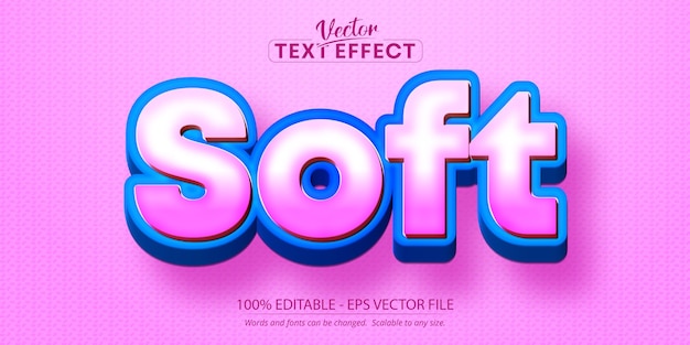 Soft text cartoon style editable text effect