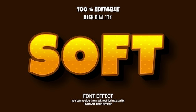 Soft text, cartoon style editable text effect