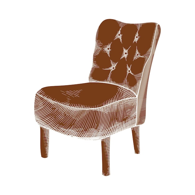 Vector soft vintage armchair decoration and interior design