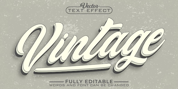 Soft Vintage Vector Editable Text Effect Template