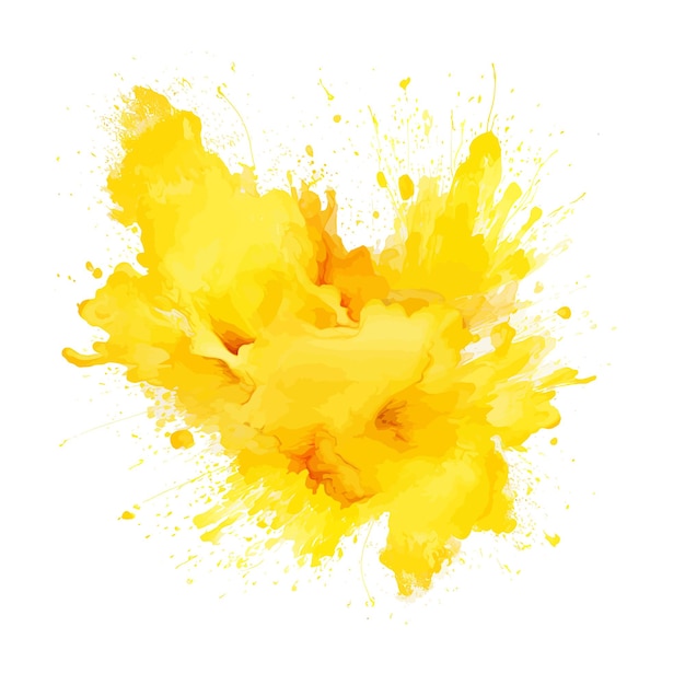 Vector soft yellow watercolor splash stain background