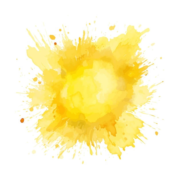 Vector soft yellow watercolor splash stain background