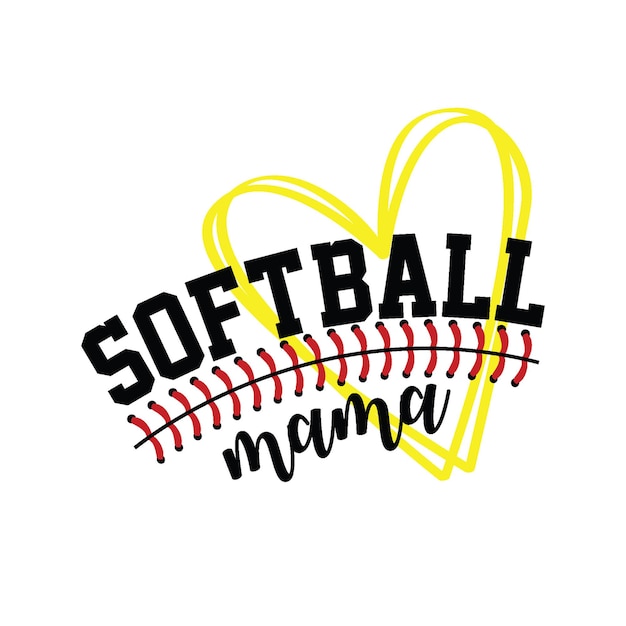 Softbal moeder tshirt ontwerp vector witte achtergrond