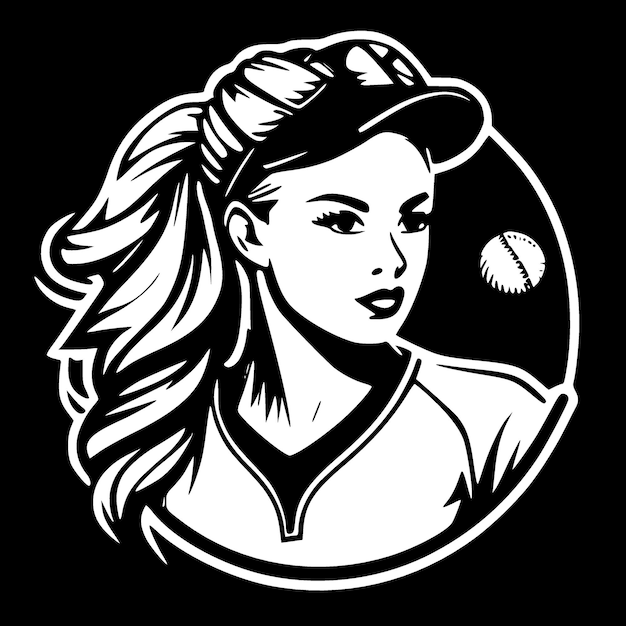 Softball High Quality Vector Logo Vector illustration ideal for Tshirt graphic