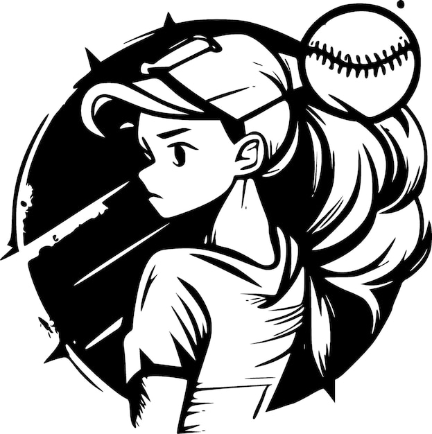 Vettore softball logo vettoriale di alta qualità illustrazione vettoriale ideale per la grafica di tshirt