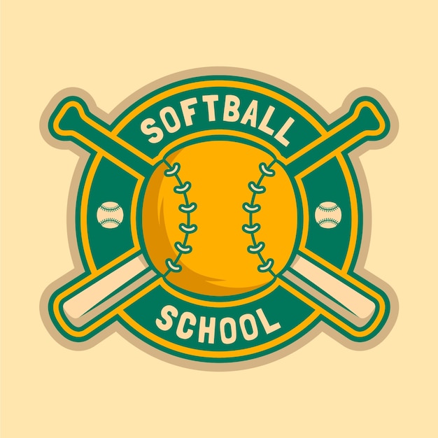 Softball logo design template