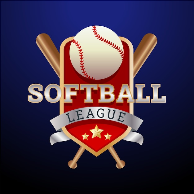Vector softball logo design template
