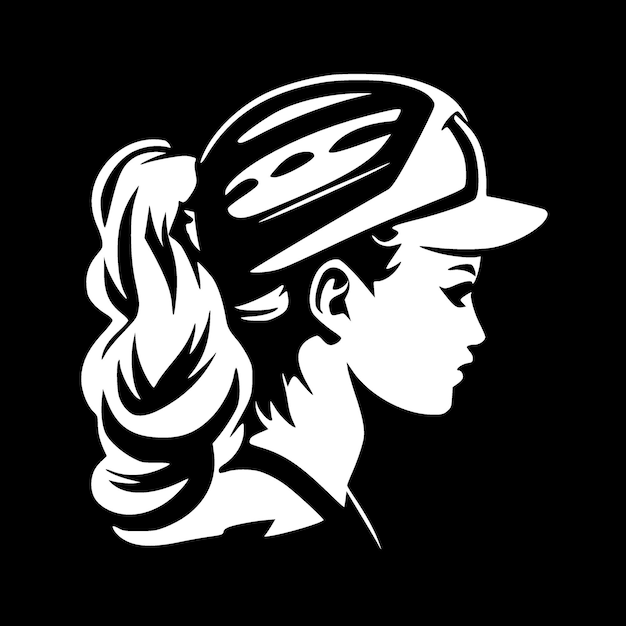 Softball minimalist en flat logo vector illustratie