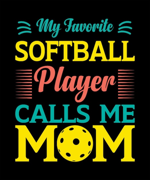 Design della maglietta della mamma di softball