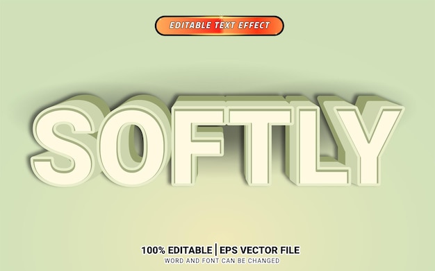 softly 3d text effect editable template design for title headline