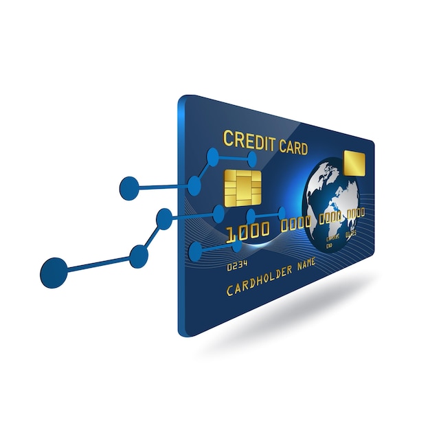 소프트웨어 및 전자 패널은 파란색 신용 카드 또는 Atm 카드에서 나옵니다.