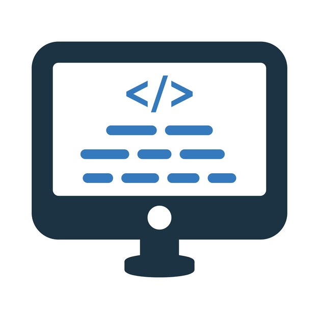 Software codering html icoon Eenvoudige bewerkbare vector illustratie
