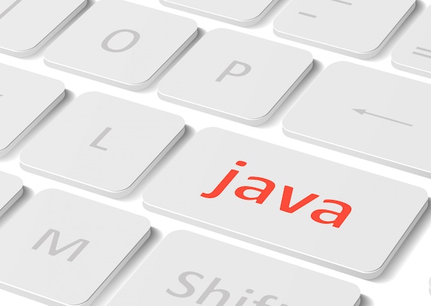 ソフトウェアの概念。コンピューターのキーボード上のボタンJava。あなたのデザインの図解