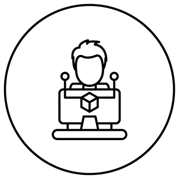 Векторное изображение значка разработчика программного обеспечения может использоваться для компьютерного программирования
