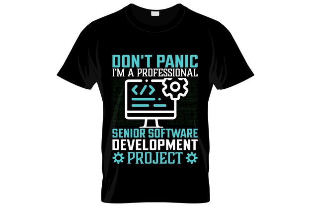 Design di t-shirt per sviluppatori software o design di poster sd o design di magliette per sviluppatori software, dicono le citazioni