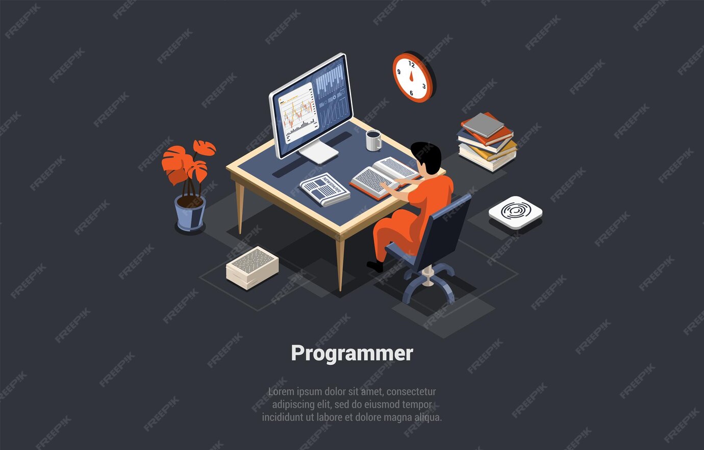 Premium Vector | Software development coding process programmer or web ...