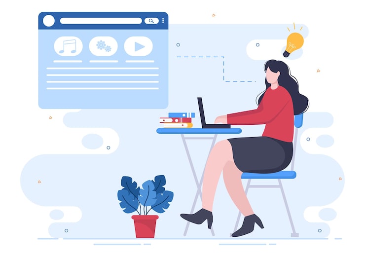 Vector 技術,工程師團隊,編碼,營銷材料,商業和演示的電腦向量插圖的軟件開發和編程代碼