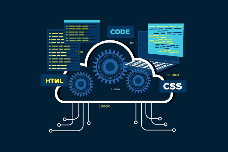 Vector software development and programming concept